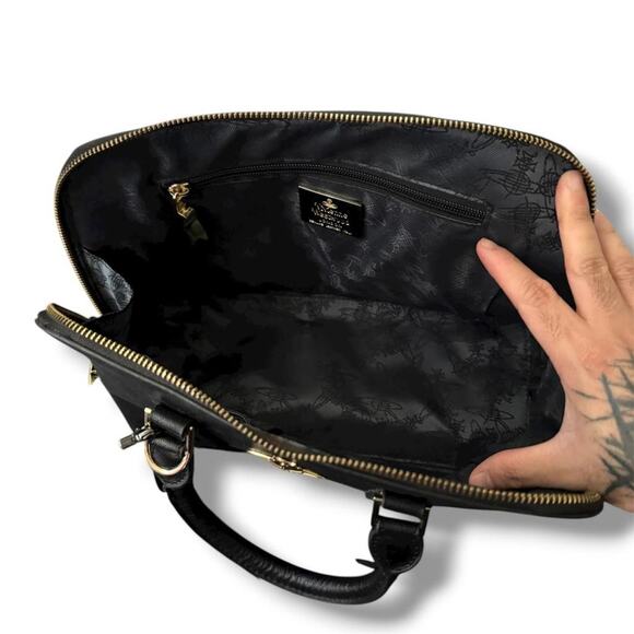 Vivienne Westwood Saffiano Leather Handbag with Orb Charm - Picture 7 of 8